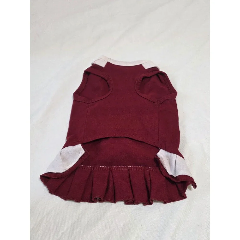 Ellen Degeneres Red\White Pom Pom 'Love' Dog Dress Size Med